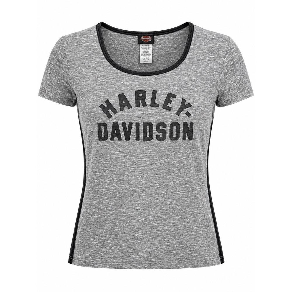 Harley-Davidson Women's Gray Black Trim T-Shirt Size Large